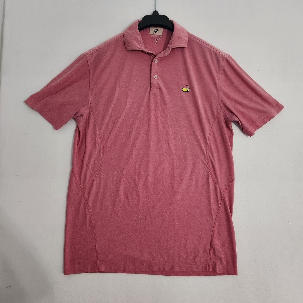 Masters Tech Mens Medium Golf Polo Shirt Peach Pinkish Augusta National
